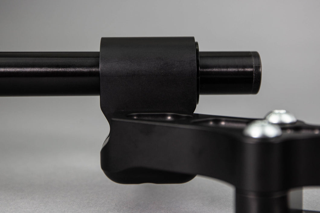 Ducati Monster 1200 '14-16 Front Mount 35mm Eccentric Adapter Plate , Black Bars-Woodcraft
