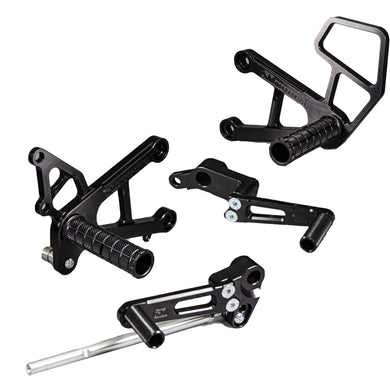 05-0147B 2007-08 Kawasaki ZX6/636 Complete Rearset - STD/GP Shift-Woodcraft