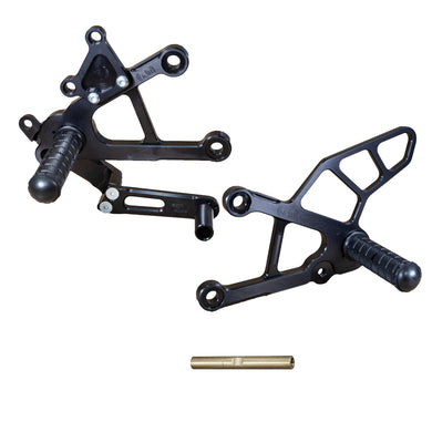 05-0151 Kaw ZX6R 2019-23 Rearset Kit W/Brake Pedal, Black-Woodcraft