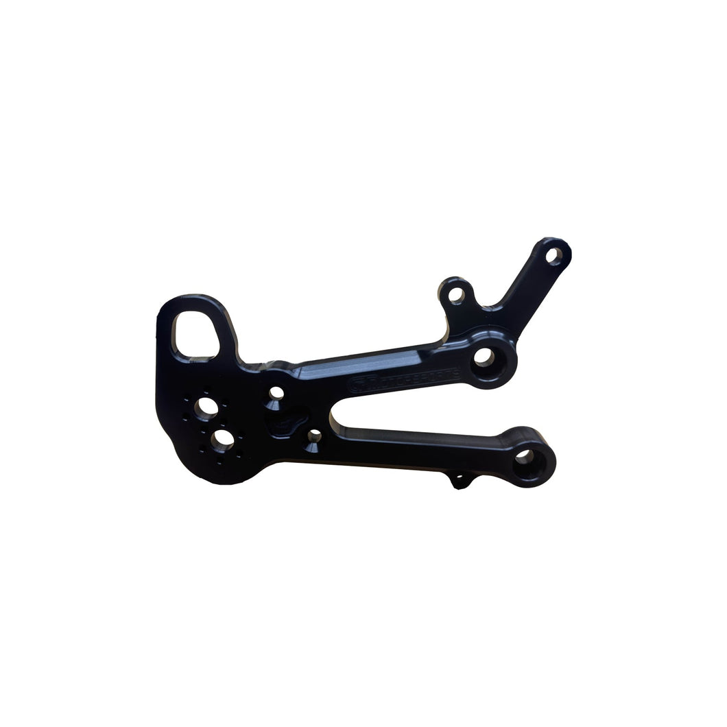 05-0760RO Aprilia RS660 Right Outer Eccentric Rearset Bracket, Black-Woodcraft