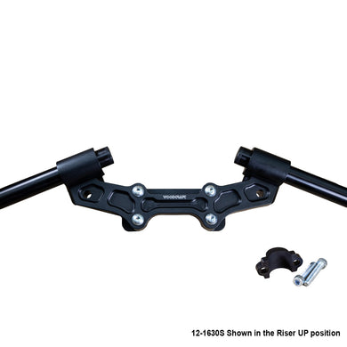 Ducati Monster 1200 Clipon Adapter Plate w/ Std. Black Bars and  Res. Spacer-Woodcraft