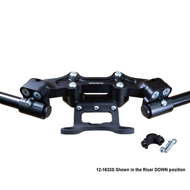 Ducati Monster 797/821 2018-21 Clipon Adapter Plate w/Gauge Mount 1.5 inch Standard Rise w/ BXL bars-Woodcraft