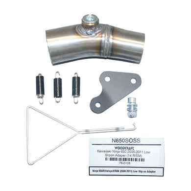 76-0128 2006-11 Kawasaki Ninja 650 Low Slipon Adaper (14 R/SM)-Hindle